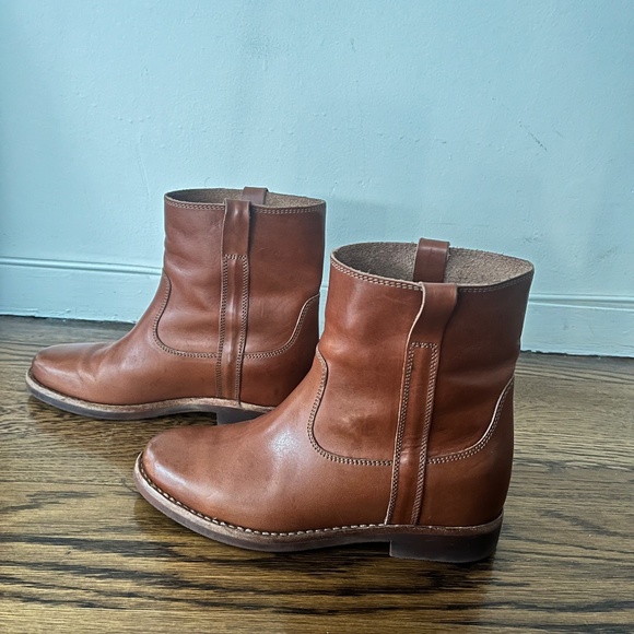 Isabel Marante Susee Cognac Leather Cropped Boots - Picture 6 of 9